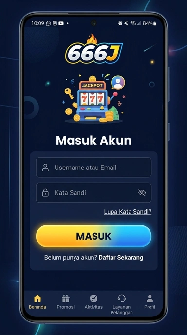 Tampilan halaman login 666j