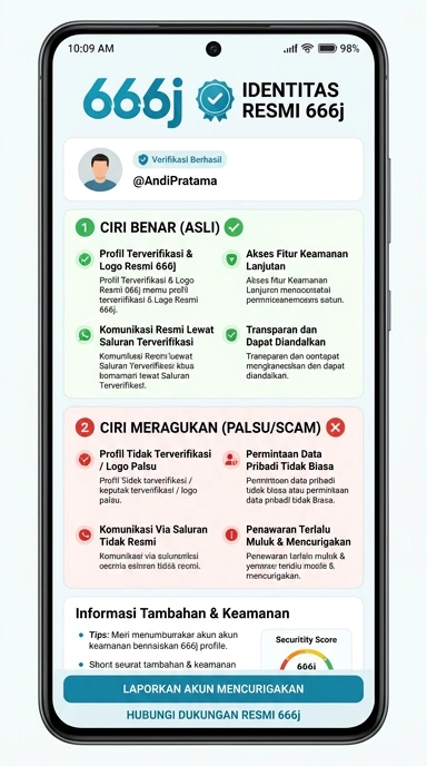 Tampilan kanal resmi 666j