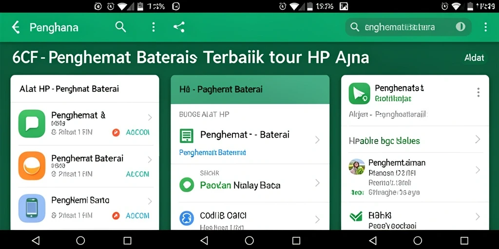 Tampilan antarmuka aplikasi 6CF untuk menghemat baterai ponsel.