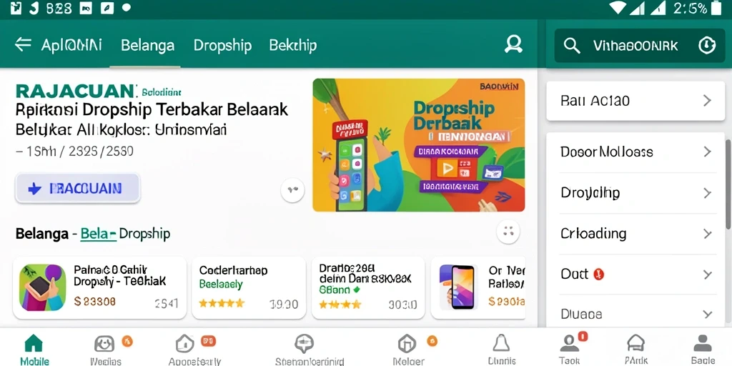 Antarmuka aplikasi RAJACUAN yang ramah pengguna untuk dropship.