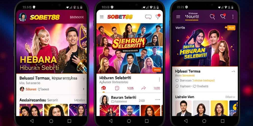 Antarmuka aplikasi SOBET88 menampilkan berita hiburan selebriti terbaru.